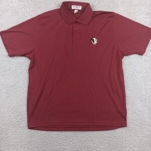 Boca Classics Polo Florida State Seminoles Men L Garnet Short Sleeve Performance